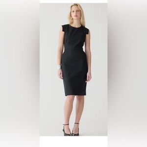 J Crew Women’s Resume Dress in Stretch Linen - Black Size 2 NWT